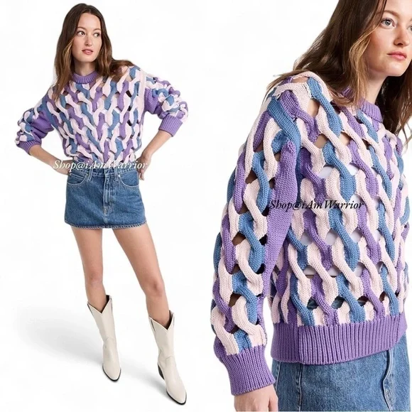AKNVAS lattice open weave chunky knit sweater *shop@iamwarrior